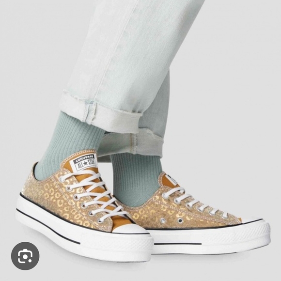 Converse All Star GOLD ✨ Sneakers Sz 6 - Picture 1 of 16